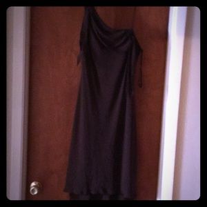 Brown polyester sleeveless dress